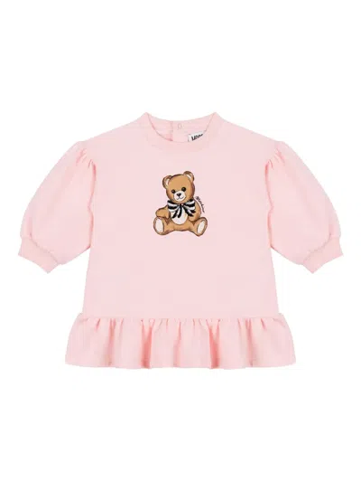 Moschino Babies' Teddy Bear-graphic Dress In Pink