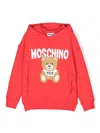Moschino Teddy Bear Graphic Print Hoodie In Rot