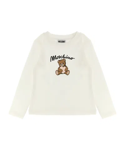 Moschino Babies' Teddy-bear Heart T-shirt In Neutral
