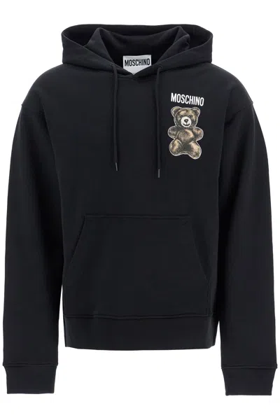 Moschino Teddy Bear Hooded Sweat In Black