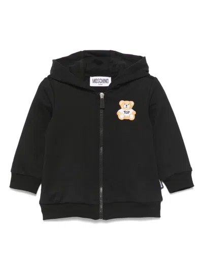 Moschino Babies' Teddy Bear Hoodie In Black
