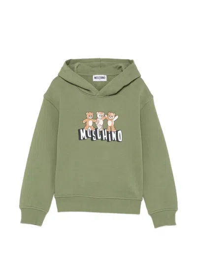 Moschino Kids' Teddy Bear Hoodie In Green