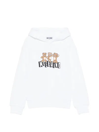 Moschino Kids' Teddy Bear Hoodie In White