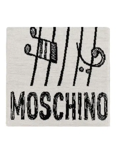 Moschino Teddy Bear-intarsia Scarf In White
