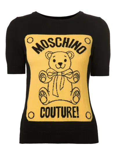 Moschino Teddy Bear-intarsia T-shirt In Black