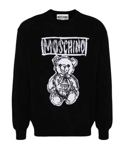 MOSCHINO TEDDY BEAR-INTARSIA WOOL JUMPER