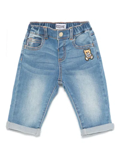 Moschino Babies' Teddy Bear Jeans In Blue