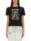 Moschino Graphic Print Crew Neck Short Sleeve T-shirt In Black