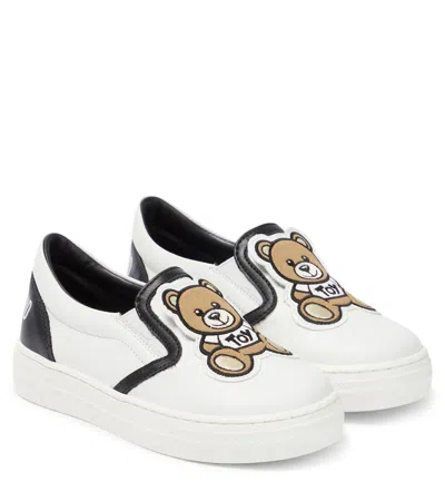Moschino Kids' Sneakers Teddy Bear Aus Leder In Black