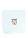 Moschino Teddy Bear-logo Baby Blanket In Blue