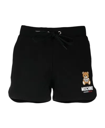 Moschino Black Teddy Bear Shorts In A0555 Black