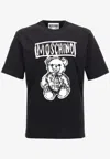 Moschino Crew Neck Graphic Print Short Sleeves In Black
