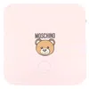 Moschino Teddy Bear Logo Print Cotton Blanket In Pink