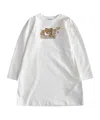 Moschino Teddy Bear Logo-print Jersey Dress In White