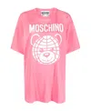Moschino Teddy Bear Logo Printed T-shirt In Pink