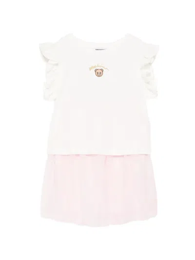 Moschino Kids' Teddy Bear Logo Set In White