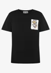 Moschino Teddy Bear-print Cotton T-shirt In Black