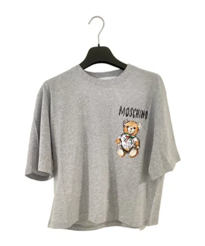 Moschino Teddy Bear Logo T-shirt In Gray