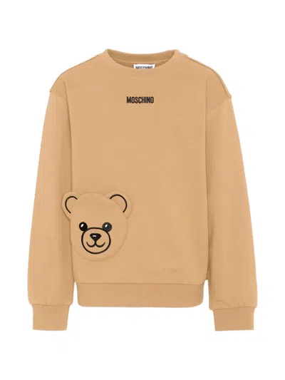Moschino Kids' Teddy Bear Logo-embroidered Sweatshirt In Multi