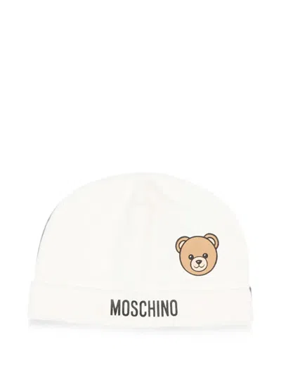 Moschino Babies' Teddy Bear Logo-print Beanie Hat In Gold
