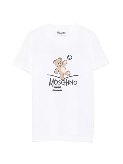 Moschino Kids' Teddy Bear Logo-print T-shirt In White