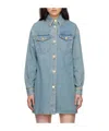 Moschino Blue Teddy Bear Denim Shirt In Blue