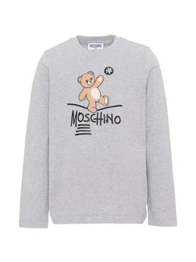 Moschino Kids' Teddy Bear Long-sleeve T-shirt In Blue