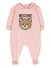 Moschino Teddy Bear-motif Babygrow In Pink