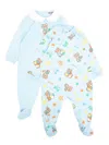 Moschino Teddy Bear Motif Babygrow Set In Blue