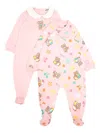 Moschino Teddy Bear Motif Babygrow Set In Pink