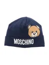 Moschino Teddy Bear-motif Beanie In 蓝色