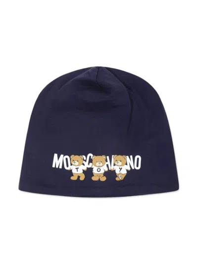Moschino Kids' Teddy Bear-motif Beanie In Blue