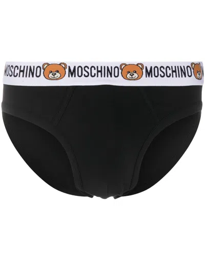 Moschino Teddy Bear-motif Briefs In Black