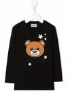 Moschino Teddy Bear-motif Cotton T-shirt In Black