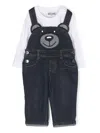 Moschino Dungarees Sweatshirt Set In White
