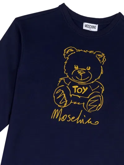 Moschino Kids' Teddy Bear Motif Dress In Blue