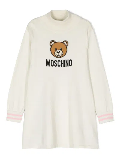 Moschino Kids' Teddy Bear-motif Dress In Neutrals