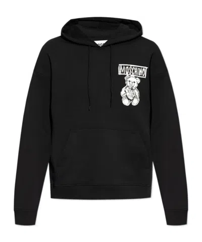 Moschino Teddy Bear-motif Hoodie In Black