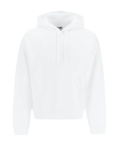 Moschino Teddy Bear Motif Hoodie In White