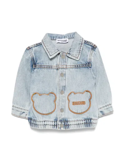 Moschino Babies' Teddy Bear-motif Jacket In Blue