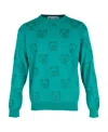 Moschino Green Allover Teddy Sweater In Green