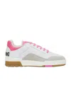 Moschino Perforated Leather Panel Sneakers In White