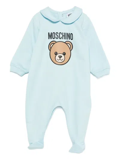 Moschino Babies' Teddy Bear-motif Pajamas In Blue