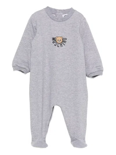 Moschino Babies' Teddy Bear-motif Pajamas In Gray