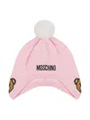 Moschino Teddy Bear-motif Pompom Beanie In Pink