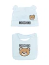 Moschino Teddy Bear-print Beanie Set In Blue