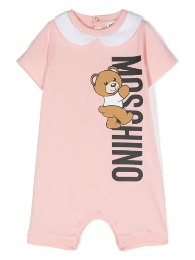 Moschino Babies' Teddy Bear-motif Romper In Pink
