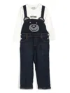 Moschino Teddy Bear Motif Set In Blue