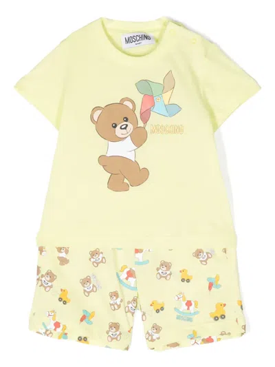 Moschino Babies' Teddy Bear-motif Shorts Set In Green