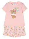 Moschino Teddy Bear-motif Shorts Set In Pink